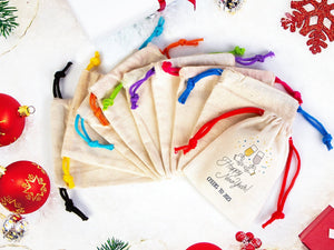 Personalized Happy New Year Gift Bag, New Year's Eve Party Favor, Custom New Year Bag — logo detail | Pamusan