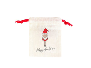 Personalized Happy New Year Gift Bag, New Year's Eve Party Favor, Custom New Year Bag — logo detail | Pamusan