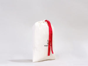 Personalized Fabric Pouch Bag with Red Ribbon - 8x12 inches (20x30 cm) — print detail | Pamusan
