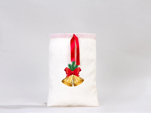 Personalized Fabric Pouch Bag with Red Ribbon - 8x12 inches (20x30 cm) — print detail | Pamusan