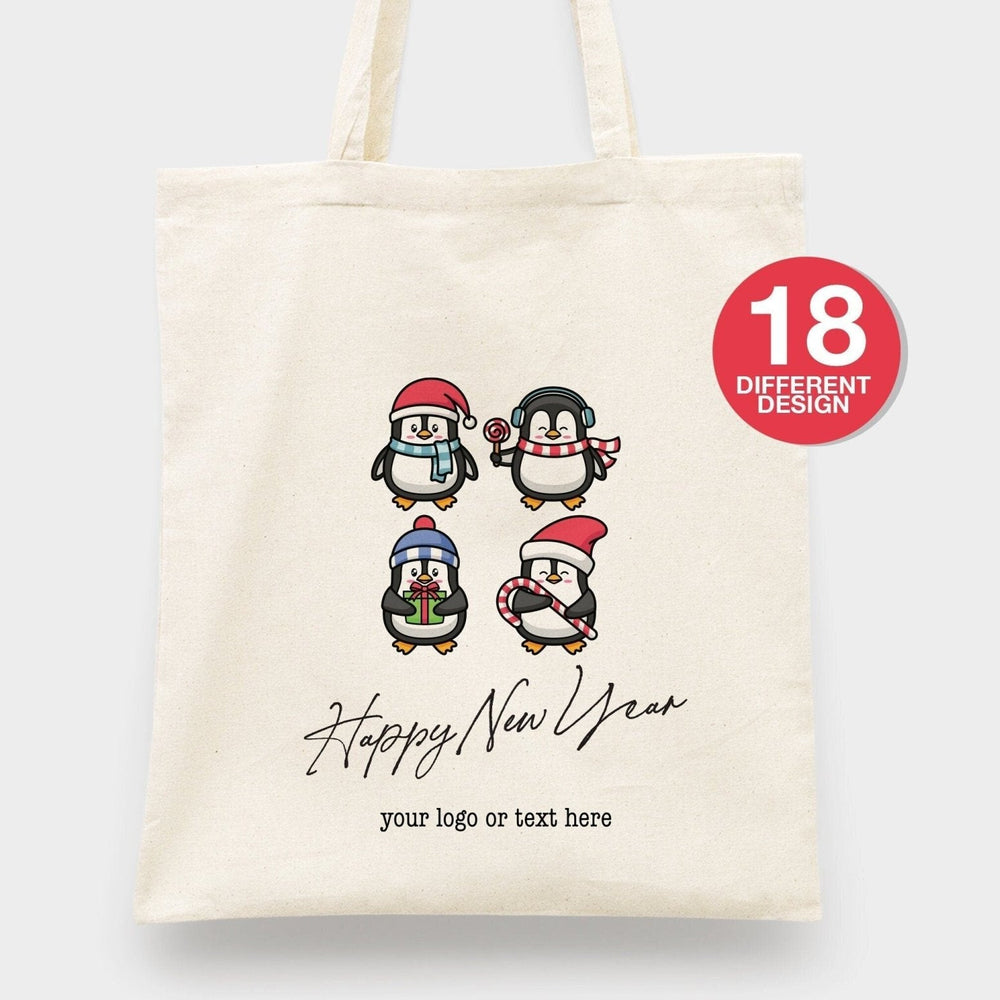 Personalized New Year Tote Bag  14" × 16"  (35 x 40 cm)  – Custom Logo Cotton Bag | Pamusan