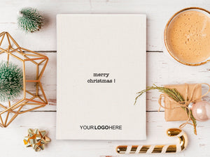 Personalized Notebook 6" × 8" (15 × 20 cm), Your Logo or Text Here, Merry Christmas Designs — logo detail | Pamusan