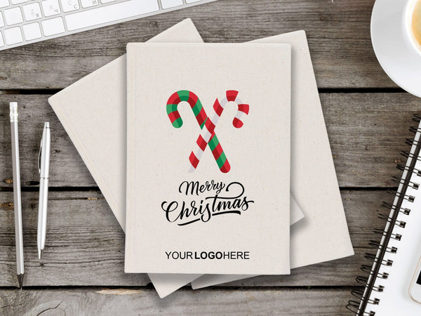 Personalized Notebook 6" × 8" (15 × 20 cm), Your Logo or Text Here, Merry Christmas Designs — logo detail | Pamusan