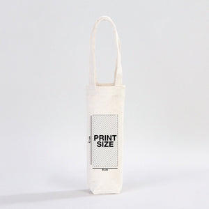 Custom Printed Canvas Wine & Olive Oil Bottle Bag – 6" × 10" (15 × 26 cm), Natural 10 oz — custom print | Pamusan