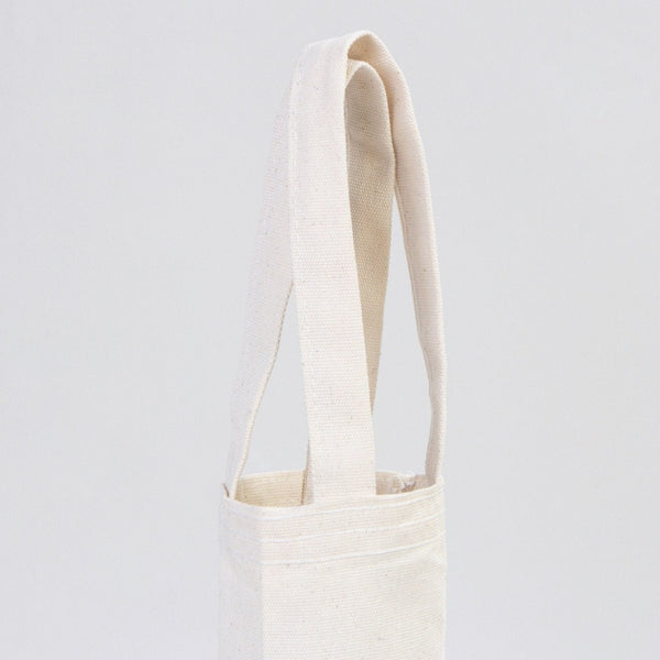 Custom Printed Canvas Wine & Olive Oil Bottle Bag – 6" × 10" (15 × 26 cm), Natural 10 oz — custom print | Pamusan