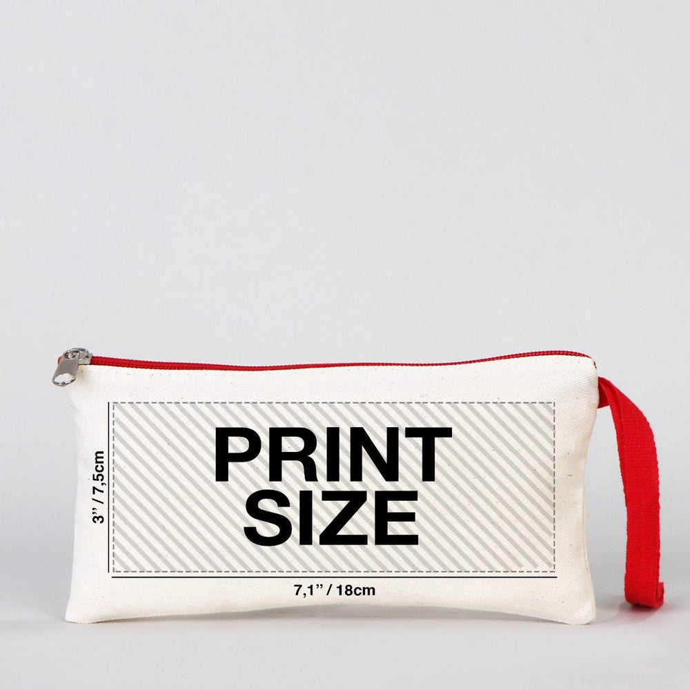 Personalized Pencil Case - 8" W x 4" H Red Zippered - Pamusan.com
