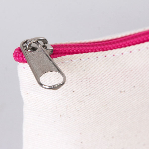 Personalized Pencil Case – 8"x4" Fuchsia Zippered Cotton Pouch - Pamusan.com