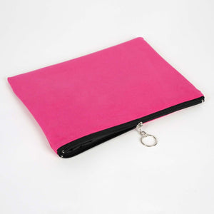 Personalized Pink Cotton Clutch Pouch – 12" × 8" (30 × 21 cm) – 10 oz Fabric - Pamusan.com