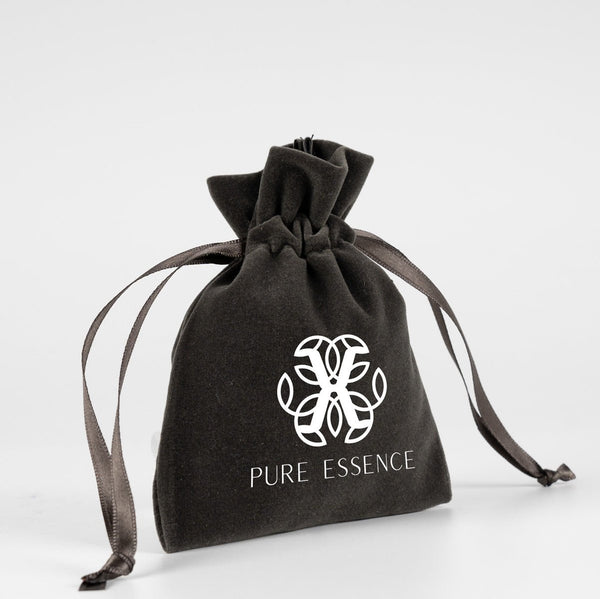 Personalized Velvet Rose Drawstring Pouch – Anthracite – 4" × 5" (10 × 13 cm) - Pamusan.com