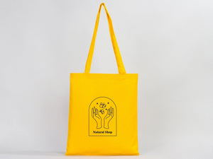 Personalized Yellow Gabardine Tote Bag – 14"x16" Custom Logo Print - Pamusan.com