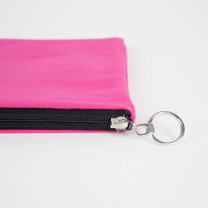 Pink Cotton Zippered Clutch Pouch – 12" × 8" (30 × 21 cm) – 10 oz Fabric - Pamusan.com