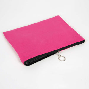 Pink Cotton Zippered Clutch Pouch – 12" × 8" (30 × 21 cm) – 10 oz Fabric - Pamusan.com