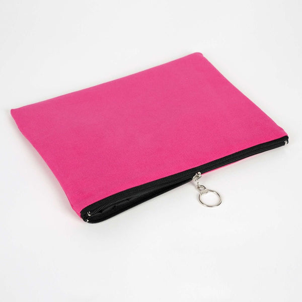 Pink Cotton Zippered Clutch Pouch – 12" × 8" (30 × 21 cm) – 10 oz Fabric - Pamusan.com