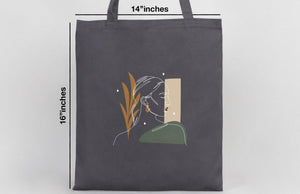 Plain Gray Gabardine Tote Bag 14"x16" – Durable Eco - Friendly Cotton Bag - Pamusan.com