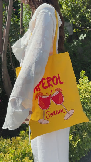 Gele katoenen tas bedrukken met eigen logo – 35 x 40 cm gabardine van 220 g/m²