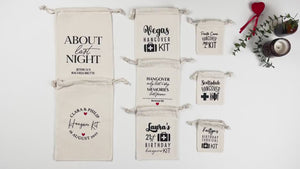 Wedding Pouch Bags, Bachelorette Party Drawstring Pouches – Personalized Bridal Cotton Bags