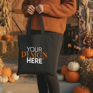 Halloween Tote Bags – Custom Personalized Black Cotton Trick or Treat Bag
