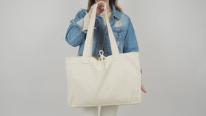 Large City Tote Bags – 18"W x 14"H x 4"L Personalized Cotton Bags With Logo