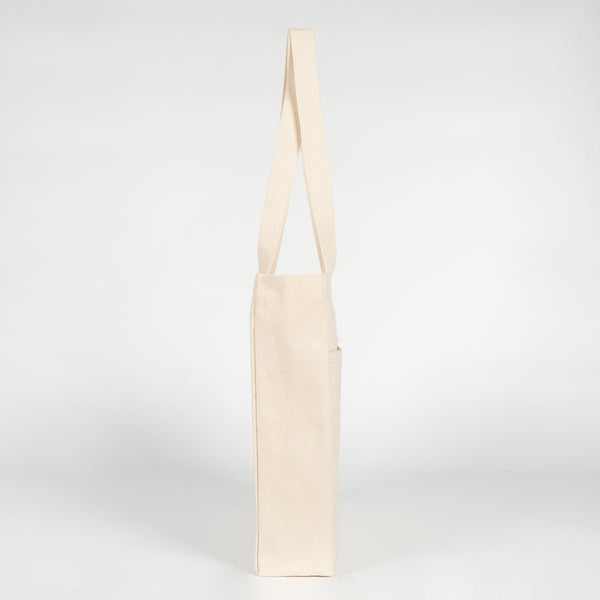 Printed Canvas LUX Tote Bag – Snap Button & Front Pockets – 18" × 16" × 4" (35 × 40 × 10 cm), Thick Fabric Weight: | Pamusan