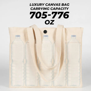 Printed Canvas LUX Tote Bag – Snap Button & Front Pockets – 18" × 16" × 4" (35 × 40 × 10 cm), Thick Fabric Weight: | Pamusan