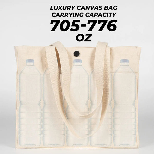 Printed Canvas LUX Tote Bag – Snap Button & Front Pockets – 18" × 16" × 4" (35 × 40 × 10 cm), Thick Fabric Weight: | Pamusan