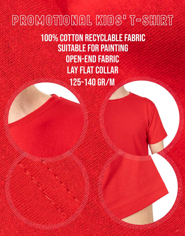 Printed Promotional Children's T-Shirt - Red - Pamusan.com