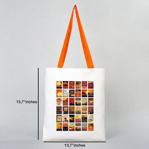 Printed Tote Bags with Orange Handles – 14"x16" Custom Cotton Logo Bags - Pamusan.com