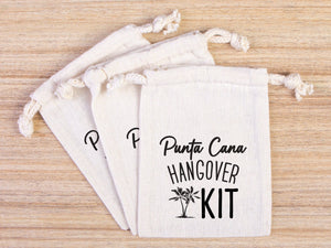 Punta Cana Hangover Kit Bags – Custom Cotton Recovery Pouches — print detail | Pamusan
