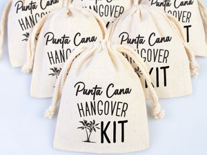 Punta Cana Hangover Kit Bags – Custom Cotton Recovery Pouches — print detail | Pamusan