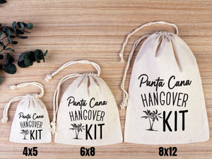 Punta Cana Hangover Kit Bags – Custom Cotton Recovery Pouches — print detail | Pamusan