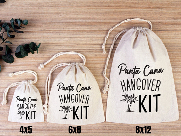 Punta Cana Hangover Kit Bags – Custom Cotton Recovery Pouches — print detail | Pamusan