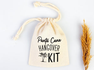 Punta Cana Hangover Kit Bags – Custom Cotton Recovery Pouches — print detail | Pamusan