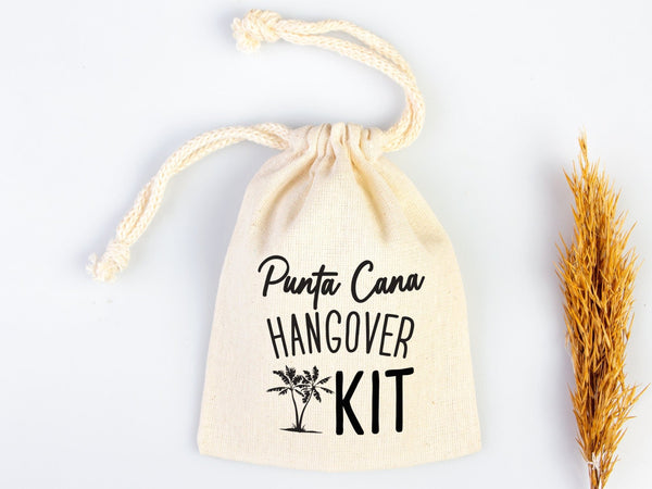 Punta Cana Hangover Kit Bags – Custom Cotton Recovery Pouches — print detail | Pamusan