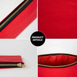 Red Canvas Zippered Clutch Pouch – 10" × 7" (25 × 18 cm) – 10 oz - Pamusan.com