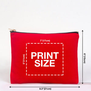 Red Clutch Bag 8"x6" – Custom Logo Makeup & Cosmetic Pouch, Bridesmaid Gift - Pamusan.com