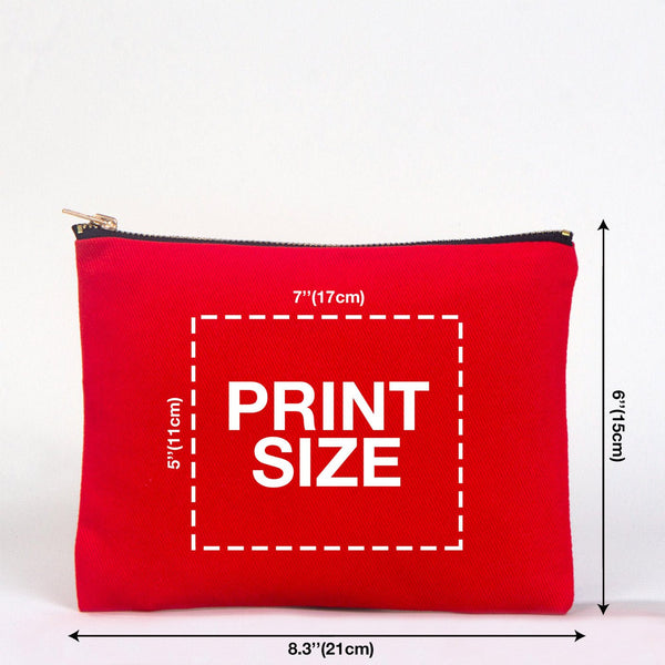 Red Clutch Bag 8"x6" – Custom Logo Makeup & Cosmetic Pouch, Bridesmaid Gift - Pamusan.com