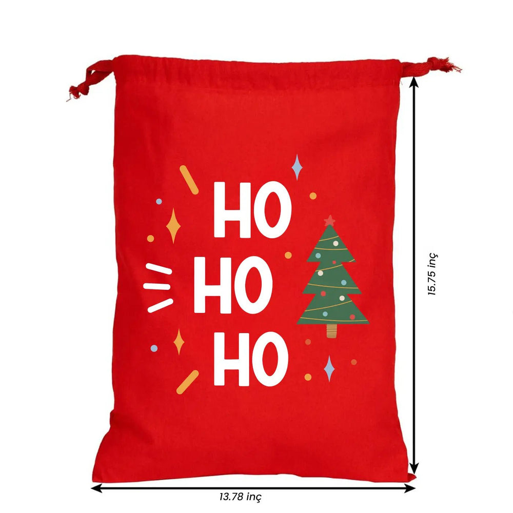 Red Cotton New Year Gift Pouch 14" × 16" (35 × 40 cm) – Cute Cat Design with Drawstring - Pamusan.com