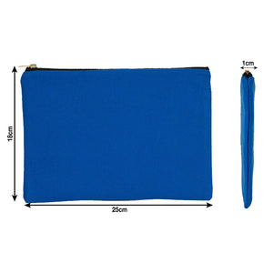 Saxe Blue Canvas Zippered Clutch Pouch – 10" × 7" (25 × 18 cm) – 10 oz - Pamusan.com