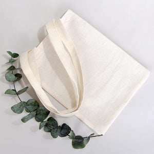Small Cotton Tote Bag – 8" × 10" (20 × 25 cm) – 4 oz Natural Book Bag - View 6