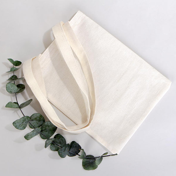 Small Cotton Tote Bag – 8" × 10" (20 × 25 cm) – 4 oz Natural Book Bag - View 6