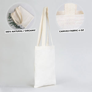 Small Cotton Tote Bag – 8" × 10" (20 × 25 cm) – 4 oz Natural Book Bag - View 2
