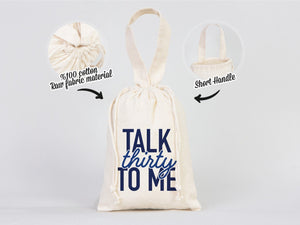 Talk Thirty To Me Hangover Kit Bags – Custom Recovery Pouches for 30th Birthday or Party Gifts — print detail | Pamusan