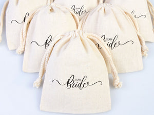 Team Bride Drawstring Pouches – Wedding Favor Bags – Bachelorette Party Gift Bags - Pamusan.com