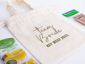Team Bride Favor Bags 6"x8" – Custom Wedding Recovery & Survival Kit Pouches - Pamusan.com