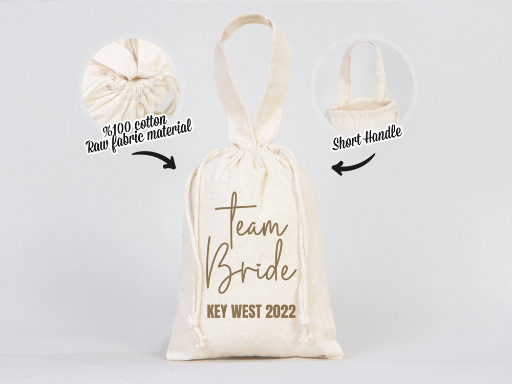 Team Bride Favor Bags 6"x8" – Custom Wedding Recovery & Survival Kit Pouches - Pamusan.com