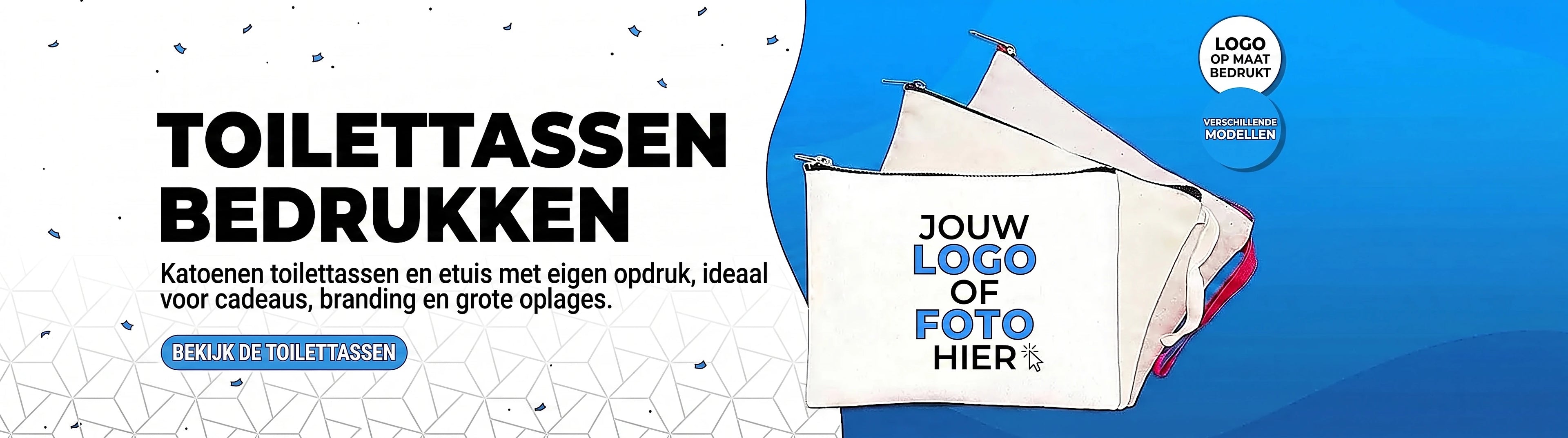 Katoenen toilettassen en etuis bedrukken - Pamusan.nl