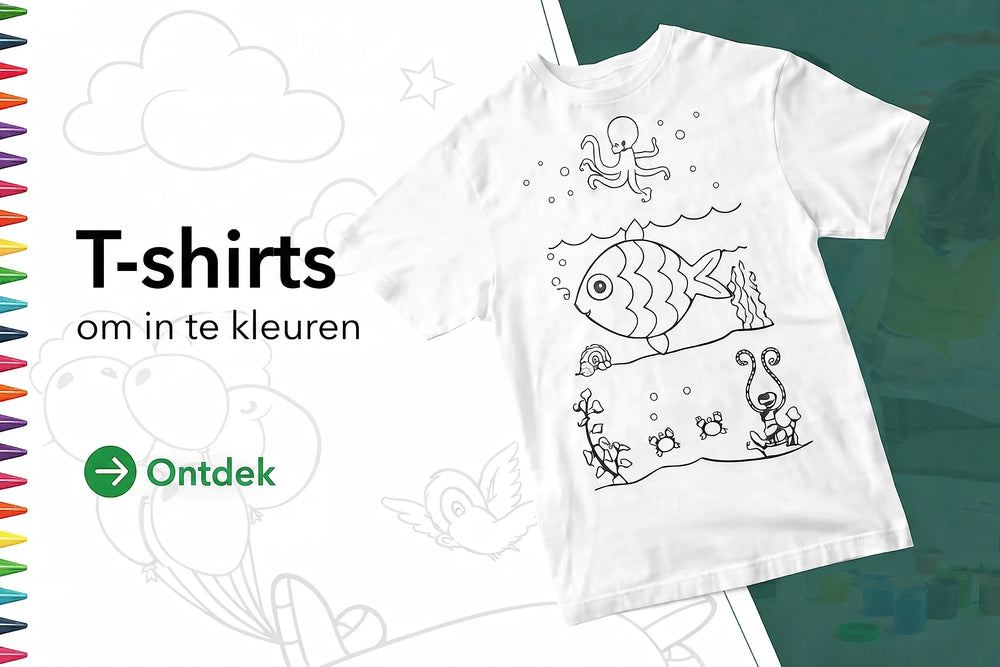 T-shirts om in te kleuren voor kinderen
