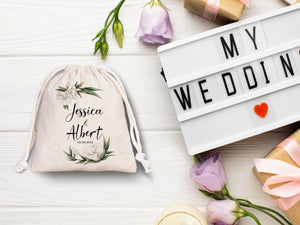 Welcome Bags, Wedding Party Drawstring pouches - Custom Bridal Party Cotton Bag - Favor drawstring Pouches - Pamusan.com