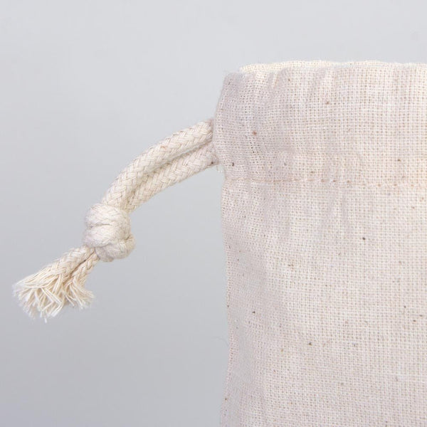 Cotton Drawstring Pouch 10"x14" | Natural Favor & Gift Bag — print detail | Pamusan