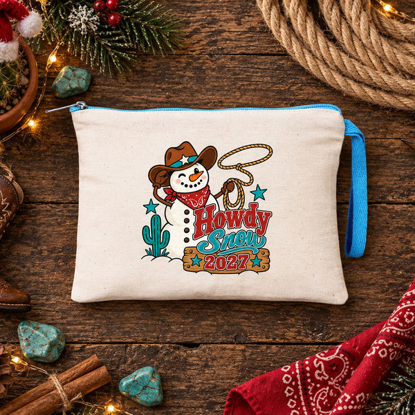 Kerst polstasje – wristlet met gekleurde rits en polslus 21 × 15 cm, 6 kleuren, 9 ontwerpen voor Kerst & Nieuwjaar 2027 – katoenen gabardine - Pamusan.nl